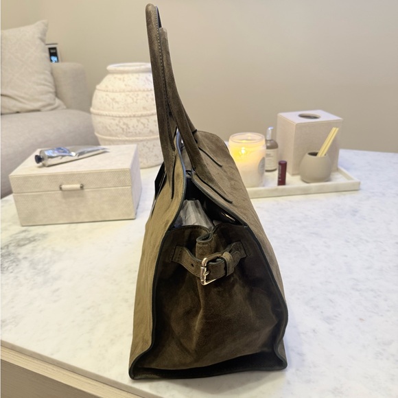 VIRAL CLAUDIA FIRENZE OLIVE GREEN SUEDE LEATHER TOTE SATCHEL BAG NWT - Picture 8 of 15